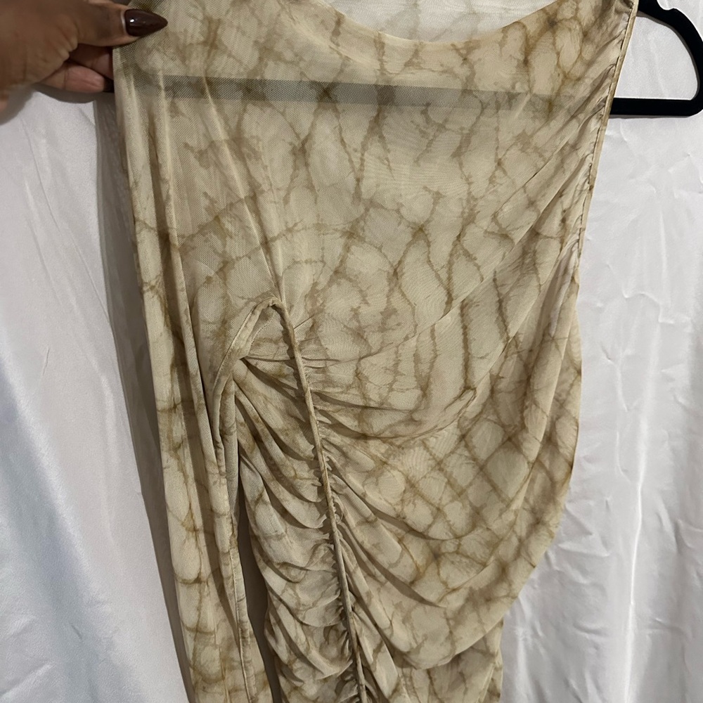 Zara Beige Mesh Top